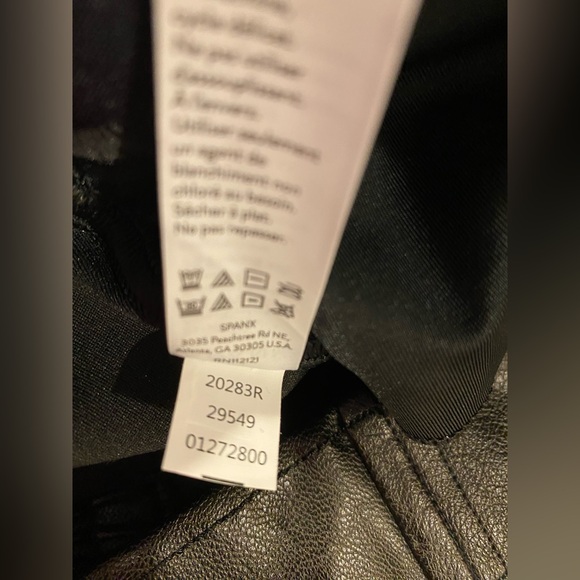 Spanx Black Faux Leather Joggers 20283R $148 - Picture 9 of 12